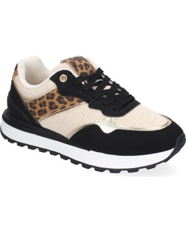 PUNTOSALAO B253 BEQUEME SCHWARZE FREIZEITSCHUHE MIT ANIMAL-PRINT VARIOS COLORES