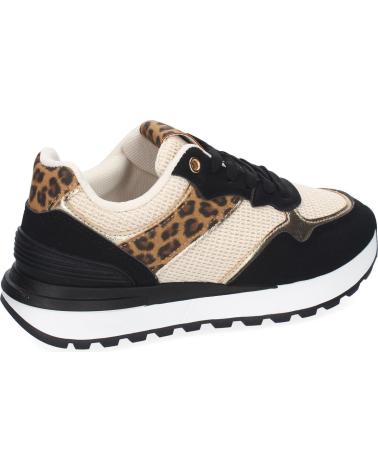 PUNTOSALAO B253 BEQUEME SCHWARZE FREIZEITSCHUHE MIT ANIMAL-PRINT VARIOS COLORES