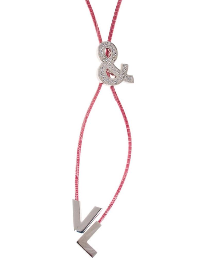 COLLAR VICTORIO & LUCCHINO VJ0101CL CON CORDÓN ROSA Y DETALLES V&L