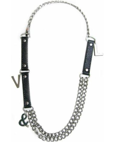 COLLANA VICTORIO & LUCCHINO VJ0103CO CON CATENA ARGENTATA E DETTAGLI NERI