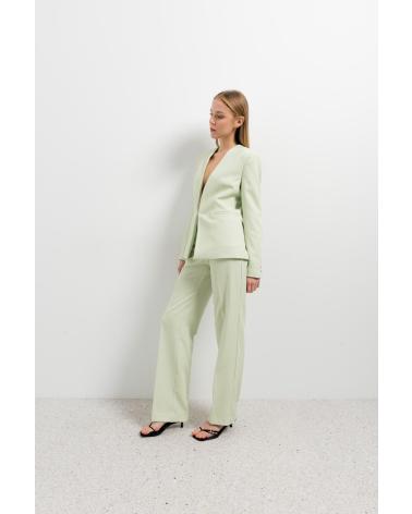 PANTALONE DRITTO PUNTOSALAO VERDE CON TASCHE ANTERIORI E GAMBA ACCORCIATA VERDE