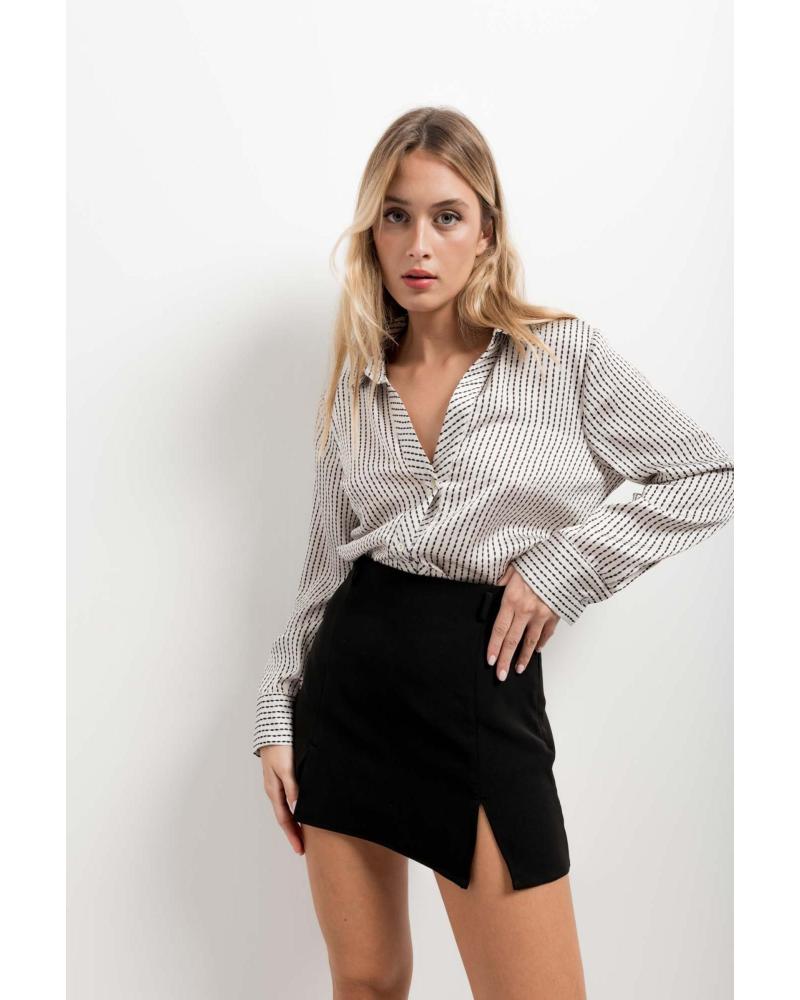 PUNTOSALAO FALDA PANTALON CON ABERTURA PARA MUJER NEGRO