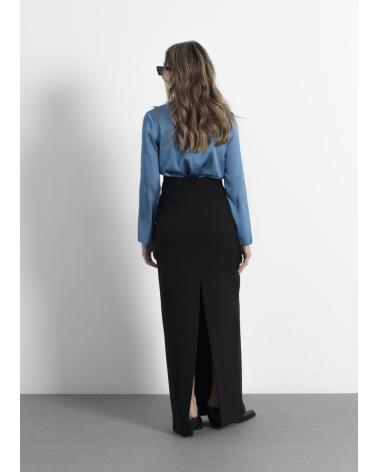 PUNTOSALAO FALDA MIDI ABERTURA TRASERA PARA MUJER NEGRO