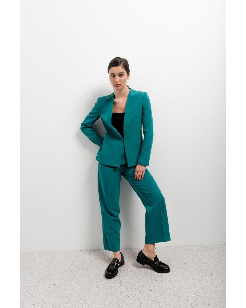 PUNTOSALAO FITTED LAPEL-LESS BLAZER GREEN VARIOS COLORES