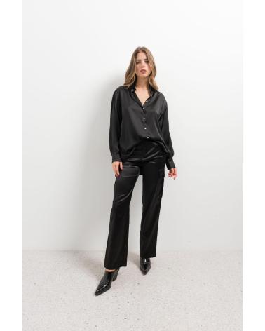 PUNTOSALAO PANTALON CARGO SATINADO MUJER COLOR NEGRO