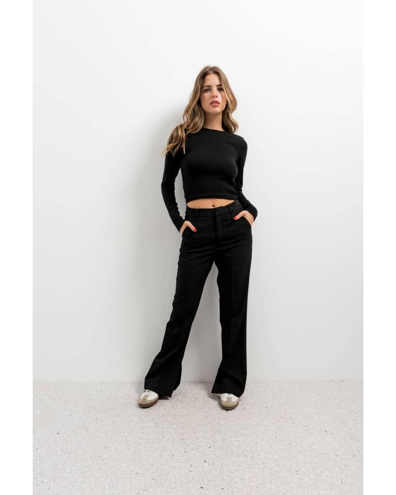 PUNTOSALAO JERSEY BASICO DE PUNTO CON CUELLO REDONDO PARA MUJER NEGRO