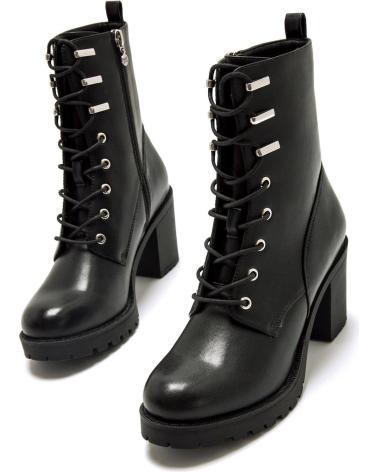 STIVALETTO CON LACCI MARIA MARE 63616 NERO CON TACCO LARGO NEGRO