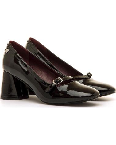 SAPATOS DE SALTO MARIA MARE 63706 PRETOS VERNIZ COM FIVELA NEGRO