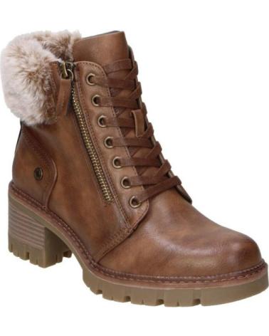BOTÍN REFRESH 172911 CAMEL BEIGE CON TACÓN Y PELO SINTÉTICO BEIGE
