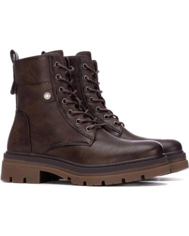 BOTINES MILITARES REFRESH 173017 TAUPE MARRONES CON CORDONES Y CREMALLERA MARRóN