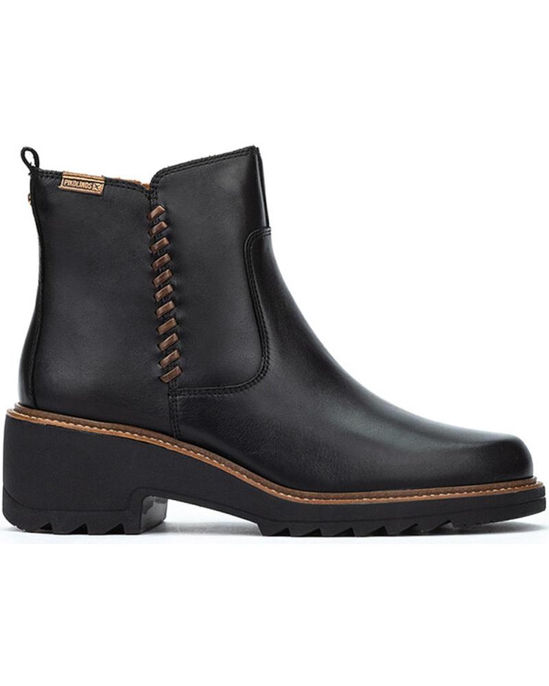 PIKOLINOS ALCARAZ W7A-8568C2 - SCHWARZE LEDERSTIEFELETTEN FÜR DAMEN BLACK