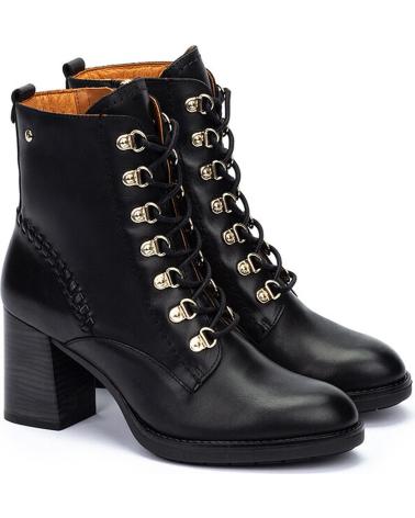 PIKOLINOS PALENCIA W9U-8955 - SCHWARZE LEDERSTIEFEL MIT SCHNÜRSENKELN FÜR DAMEN BLACK