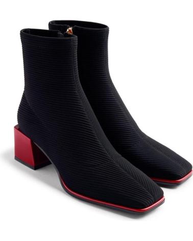 BOTTINES ÉLASTIQUES GIOSEPPO INGER 76713 NOIRES AVEC TALON ROUGE ET BOUT CARRÉ NEGRO