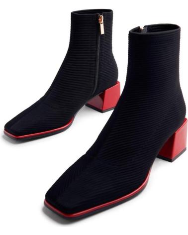 BOTTINES ÉLASTIQUES GIOSEPPO INGER 76713 NOIRES AVEC TALON ROUGE ET BOUT CARRÉ NEGRO