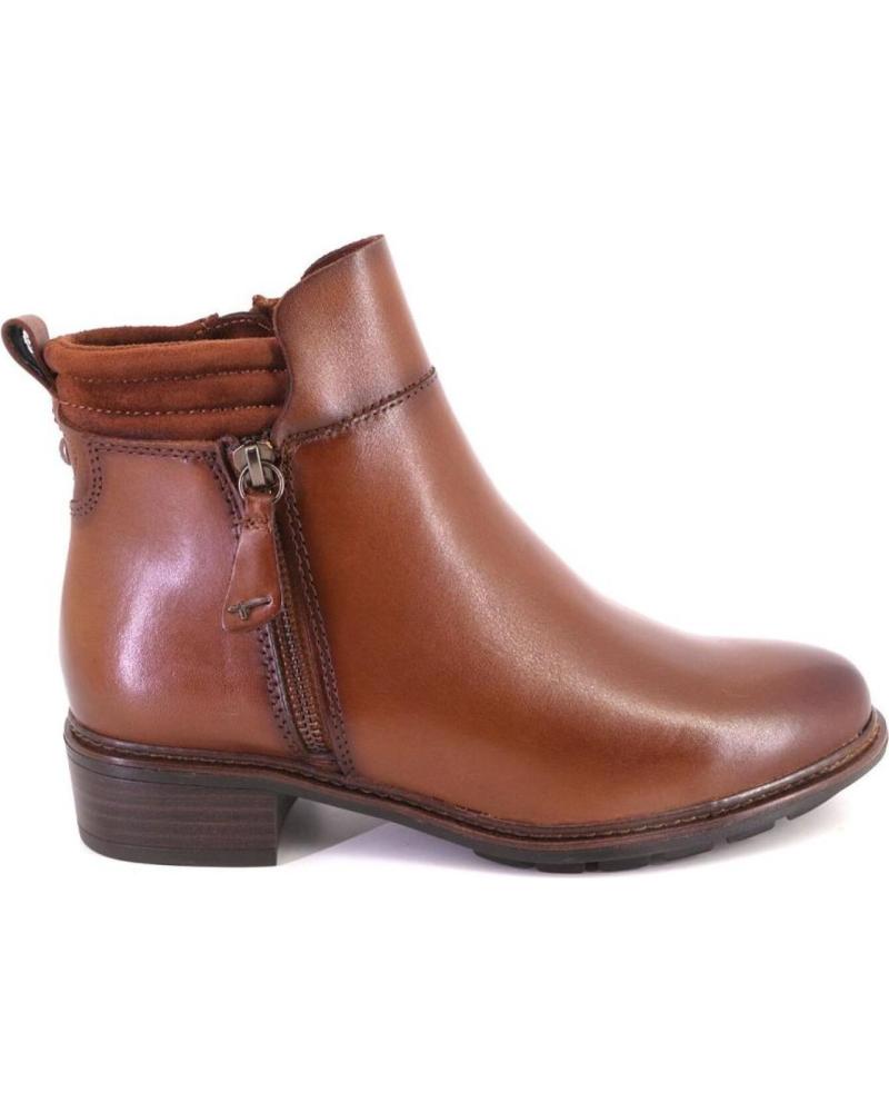 BOTINS TAMARIS 25905 DE COURO COR CONHAQUE COM FECHO CUERO