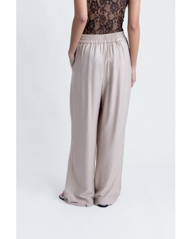 PUNTOSALAO - PANTALON FLUIDE TAILLE HAUTE FEMME MARRON MARRóN