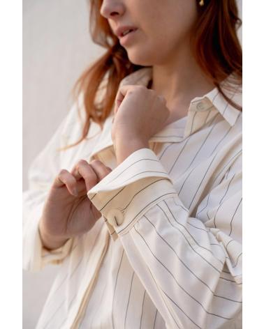 PUNTOSALAO CHEMISE BEIGE RAYÉE DIPLOMATE BEIGE