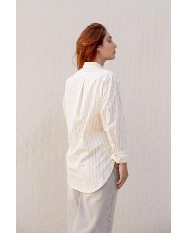 PUNTOSALAO CHEMISE BEIGE RAYÉE DIPLOMATE BEIGE