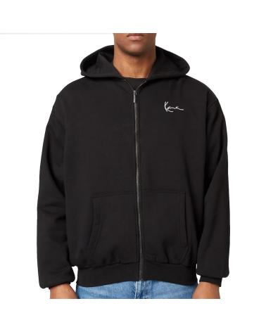 KARL KANI SWEAT À CAPUCHE ZIPPÉ CHEST SIGNATURE ESSENTIAL NOIR NAN