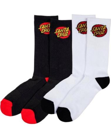 PACK 2 MEIAS SANTA CRUZ CLASSIC DOT BRANCO E PRETO MULTICOLOR