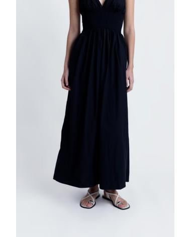 ABITO MIDI RICAMATO PUNTOSALAO - NERO NEGRO