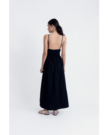 ABITO MIDI RICAMATO PUNTOSALAO - NERO NEGRO