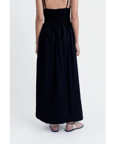 ABITO MIDI RICAMATO PUNTOSALAO - NERO NEGRO