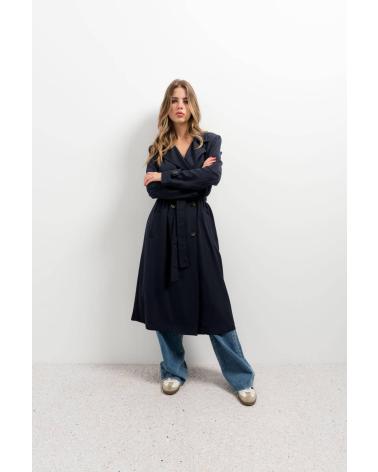 PUNTOSALAO OVERSIZE TRENCHCOAT MIT GÜRTEL BLAU AZUL