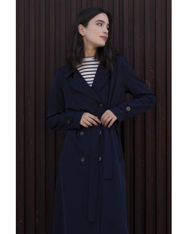 PUNTOSALAO OVERSIZE TRENCHCOAT MIT GÜRTEL BLAU AZUL