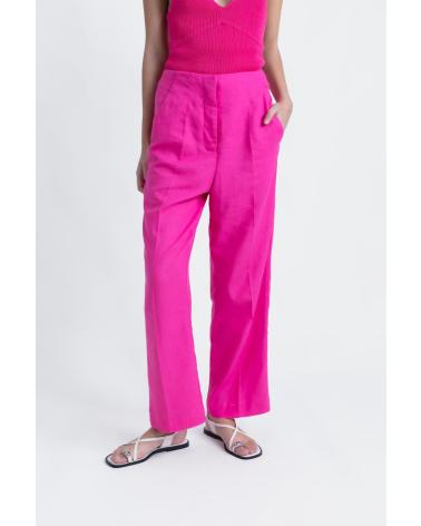 PUNTOSALAO ZWEIFARBIGES STRICK-CROP-TOP ROSA UND SCHWARZ NEGRO