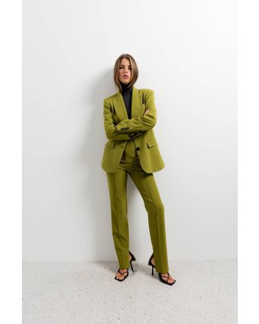 PUNTOSALAO PANTALONES ABERTURAS LATERALES MUJER COLOR VERDE TIRO ALTO VARIOS COLORES
