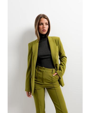 PUNTOSALAO PANTALONES ABERTURAS LATERALES MUJER COLOR VERDE TIRO ALTO VARIOS COLORES