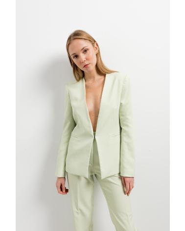 PANTALONE DRITTO PUNTOSALAO VERDE CON TASCHE ANTERIORI E GAMBA ACCORCIATA VERDE