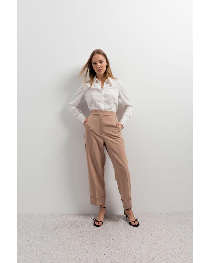 PANTALON PUNTOSALAO TAILLE HAUTE AVEC REVERS ET POCHES LATÉRALES ROSA