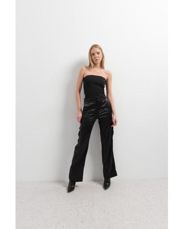 PUNTOSALAO PANTALON CARGO SATINADO MUJER COLOR NEGRO