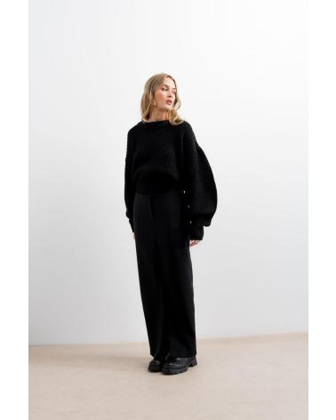 PUNTOSALAO JERSEY OVERSIZE DE MANGA GLOBO MUJER NEGRO