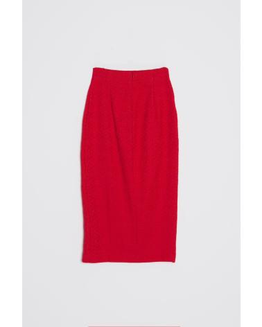 PUNTOSALAO FALDA MIDI LARGA ROJA PUNTOSALAO CON ABERTURA LATERAL ROJO