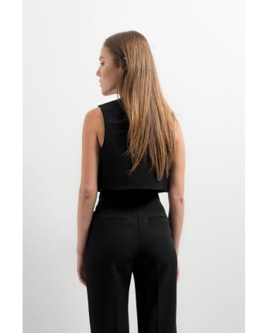 PUNTOSALAO GILET SARTO CORTO SCOLLO A V NERO NEGRO