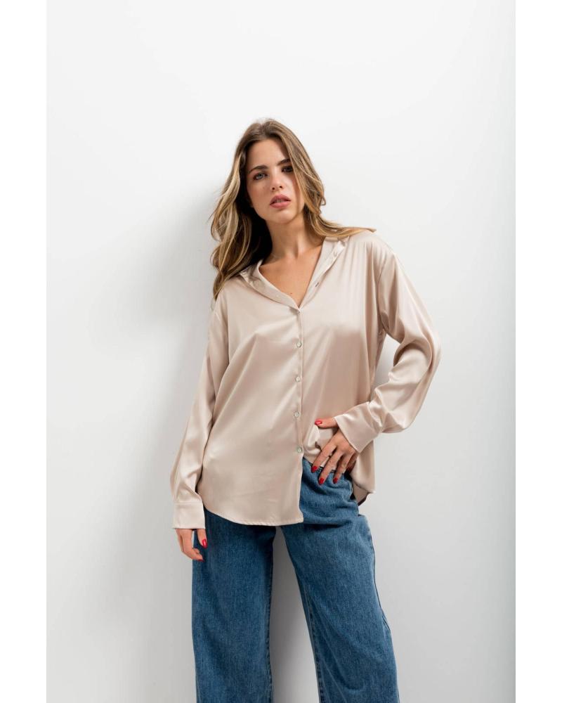 PUNTOSALAO CAMISA SATINADA MANGA LARGA PUNTOSALAO COLOR BEIGE