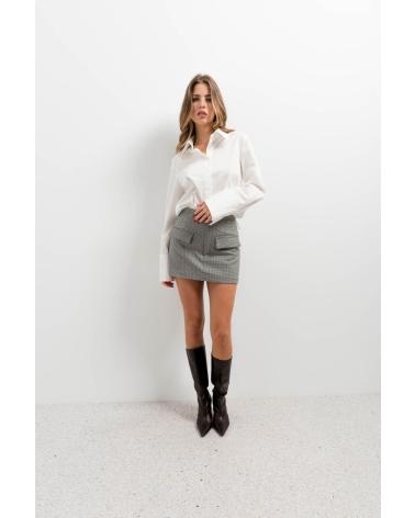 CAMISA PUNTOSALAO POPELINE BRANCA COM FECHO DE BOTÕES BLANCO