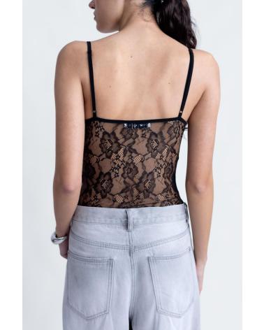 PUNTOSALAO BODY IN PIZZO NERO NEGRO