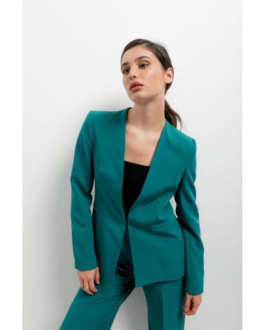 PUNTOSALAO FITTED LAPEL-LESS BLAZER GREEN VARIOS COLORES