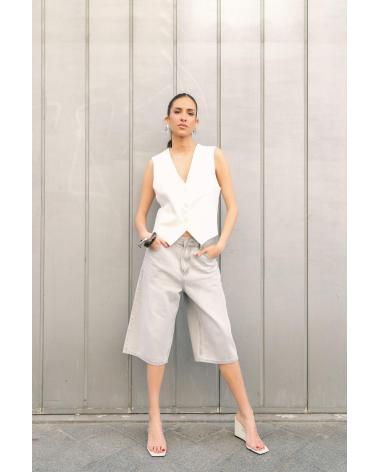 PUNTOSALAO BERMUDA DENIM OVERSIZE GRIS GRIS