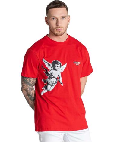 GIANNI KAVANAGH RED SHORT-SLEEVE T-SHIRT WITH CHERUB GRAPHIC ROJO