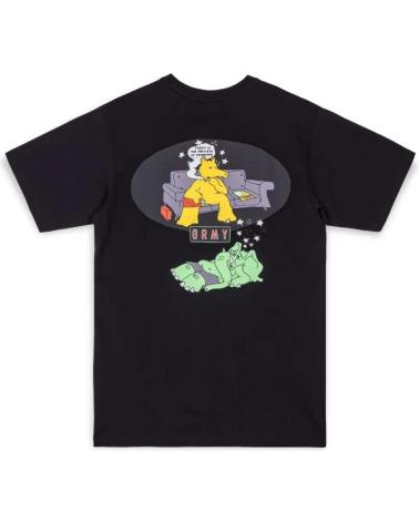 GRIMEY BLACK SHORT-SLEEVE T-SHIRT WITH CHEST GRAPHIC NEGRO