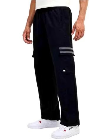 -ELLESSE-PANTALON CARGO ELLESSE SANTADI NOIR AVEC POCHES LATÉRALES-NEGRO