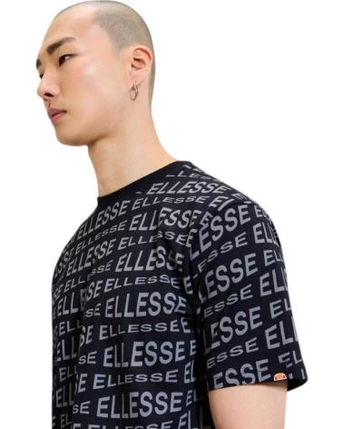ELLESSE MAGLIETTA DISTORIA NERA CON MOTIVO LOGHI BLANCO
