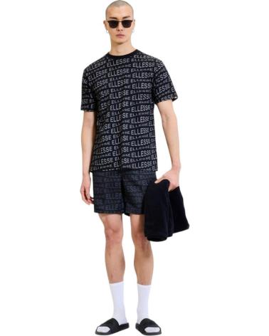 ELLESSE MAGLIETTA DISTORIA NERA CON MOTIVO LOGHI BLANCO