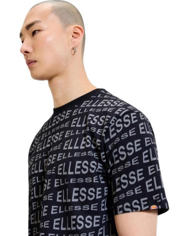 ELLESSE MAGLIETTA DISTORIA NERA CON MOTIVO LOGHI BLANCO