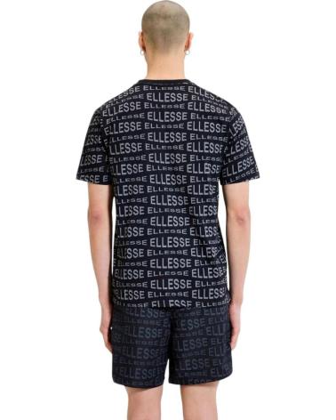 ELLESSE MAGLIETTA DISTORIA NERA CON MOTIVO LOGHI BLANCO